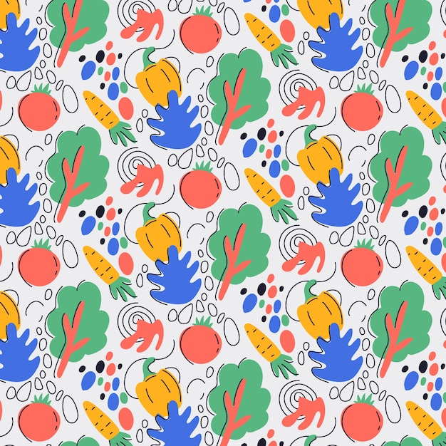 Hand drawn flat design abstract doodle pattern