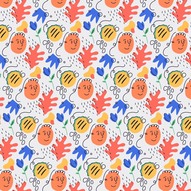 Free Vector hand drawn flat design abstract doodle pattern