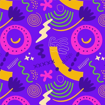 Hand drawn flat design abstract doodle pattern