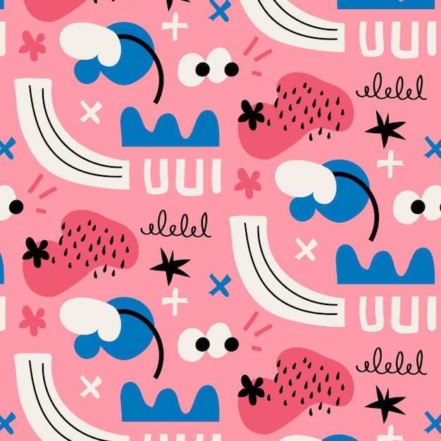 Free vector hand drawn flat design abstract doodle pattern