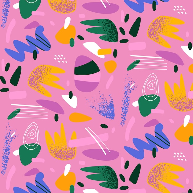 Free vector hand drawn flat design abstract doodle pattern