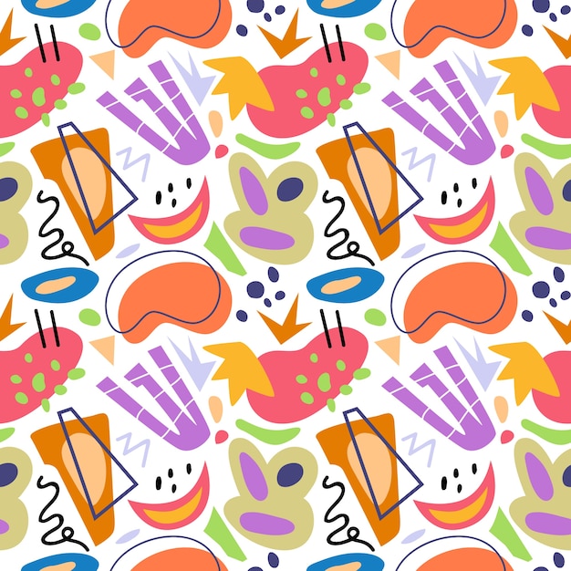 Free vector hand drawn flat design abstract doodle pattern