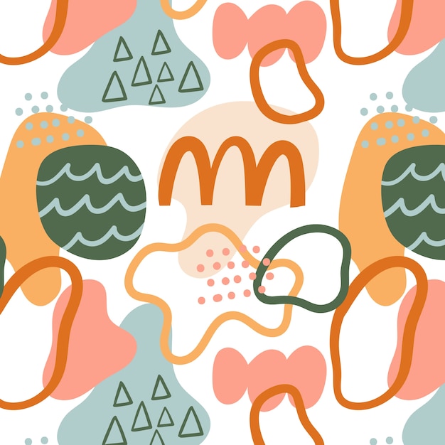 Free vector hand drawn flat design abstract doodle pattern