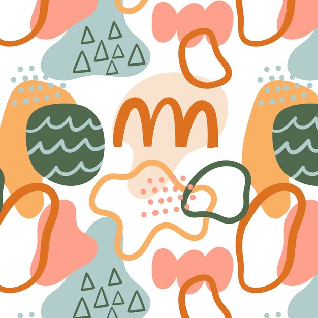 Hand drawn flat design abstract doodle pattern