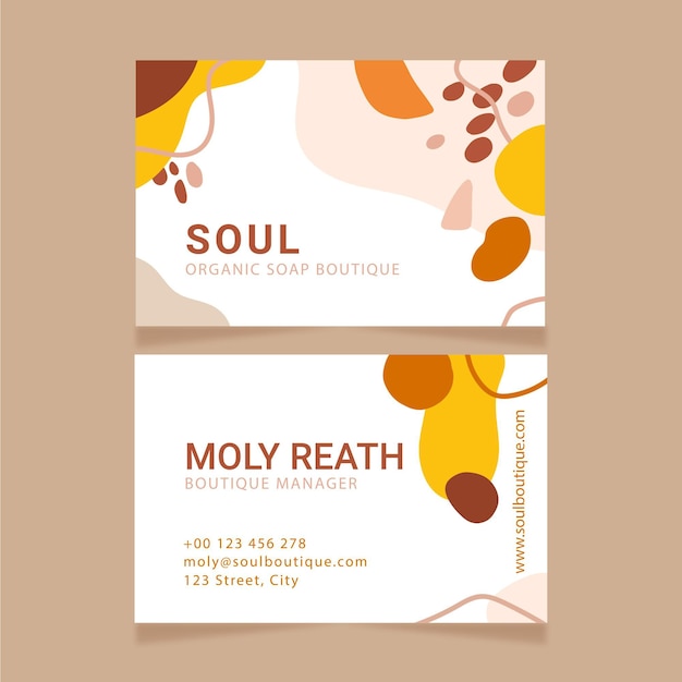 Hand drawn flat design abstract shapes business cards