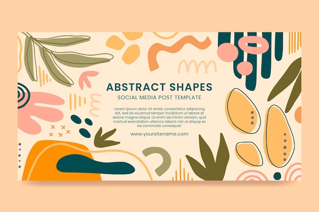 Hand drawn flat design abstract shapes facebook post