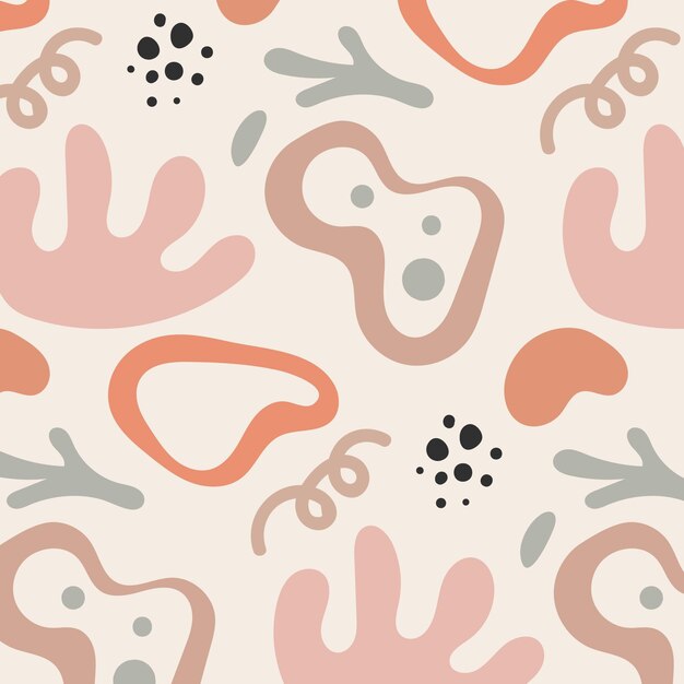 Hand drawn flat design abstract shapes pattern