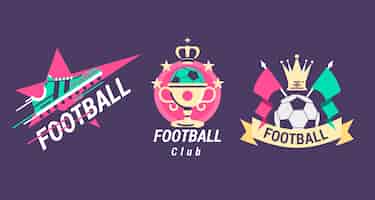 Бесплатное векторное изображение Ручной обращается плоский дизайн логотипа американского футбола
