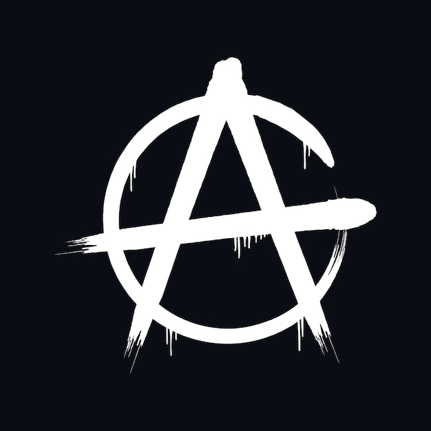 Hand drawn flat design anarchy symbol