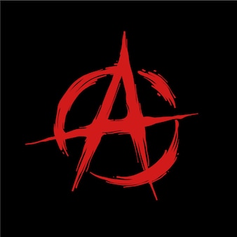 Ручной обращается плоский дизайн символа анархии