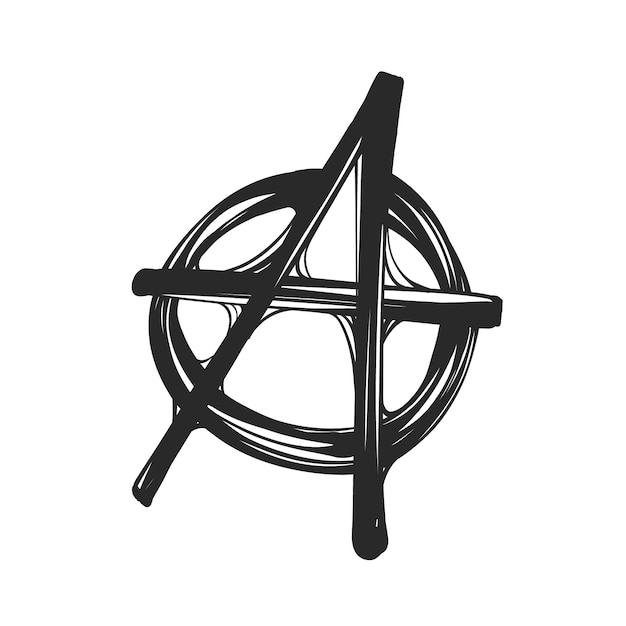 Hand drawn flat design anarchy symbol