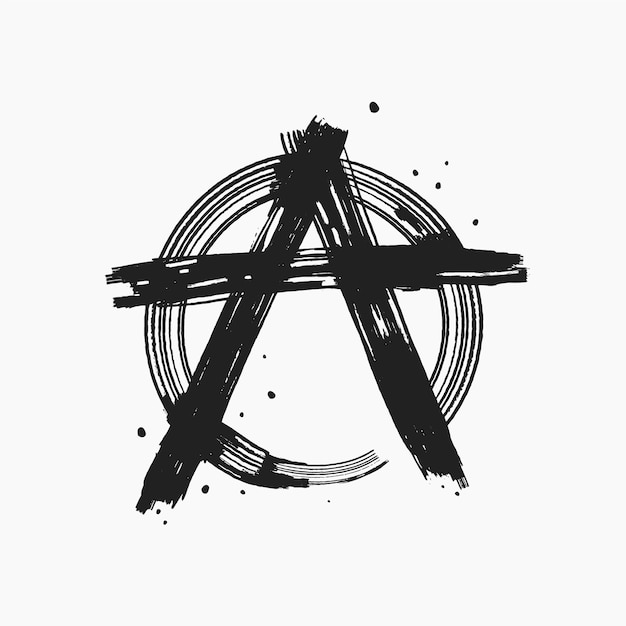 Free vector hand drawn flat design anarchy symbol