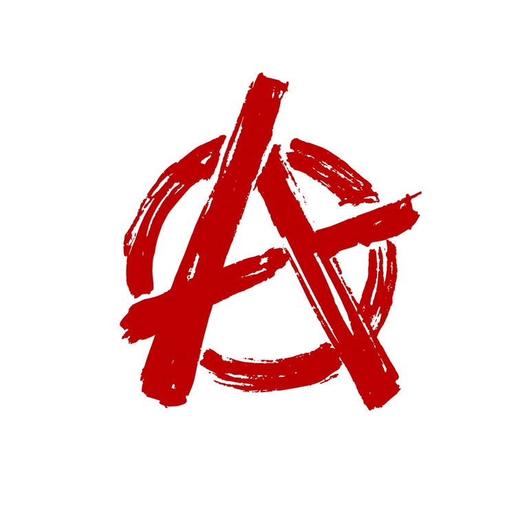 Free Vector hand drawn flat design anarchy symbol