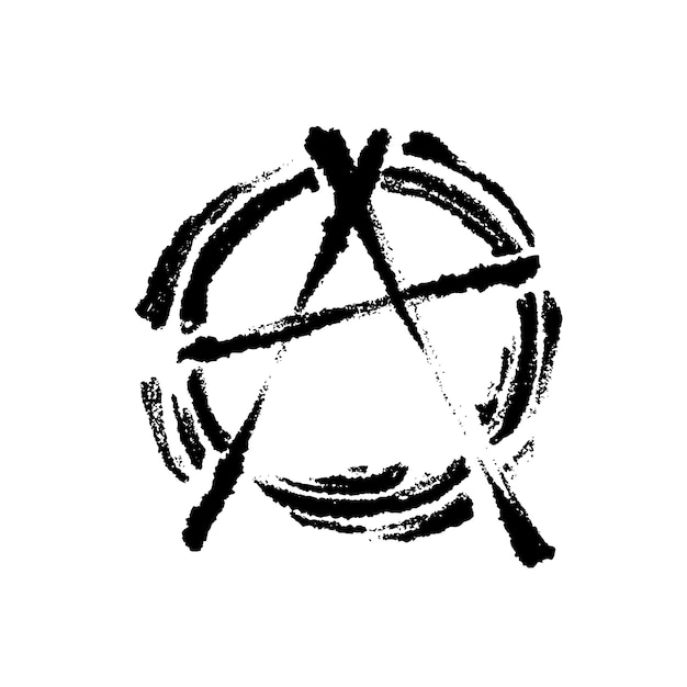 손으로 그린된 평면 디자인 무정부 상징
