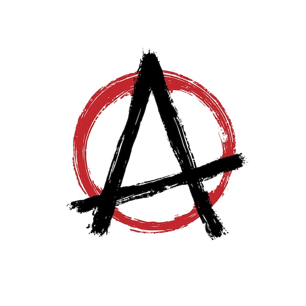 Vettore gratuito simbolo di anarchia di design piatto disegnato a mano