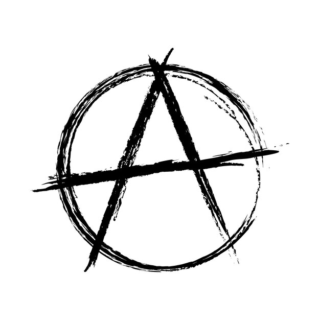 Free vector hand drawn flat design anarchy symbol