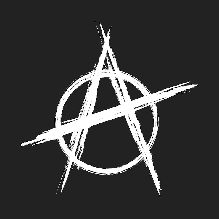 Free Vector hand drawn flat design anarchy symbol