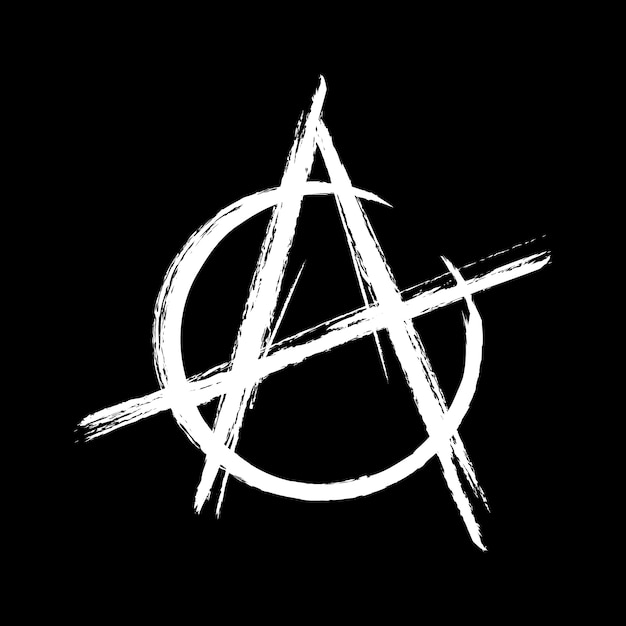 Hand drawn flat design anarchy symbol