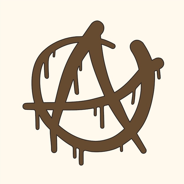 Hand drawn flat design anarchy symbol