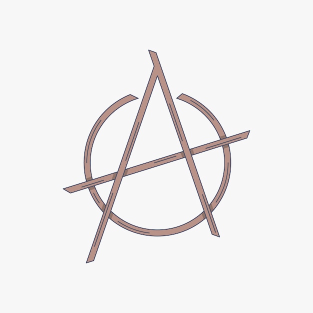 Hand drawn flat design anarchy symbol