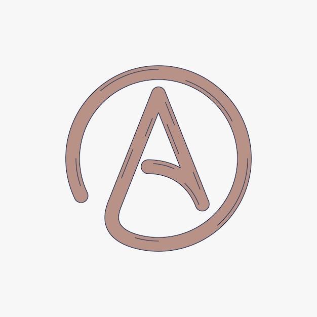 Vettore gratuito logo di ateismo design piatto disegnato a mano