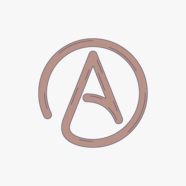 Hand drawn flat design atheism logo