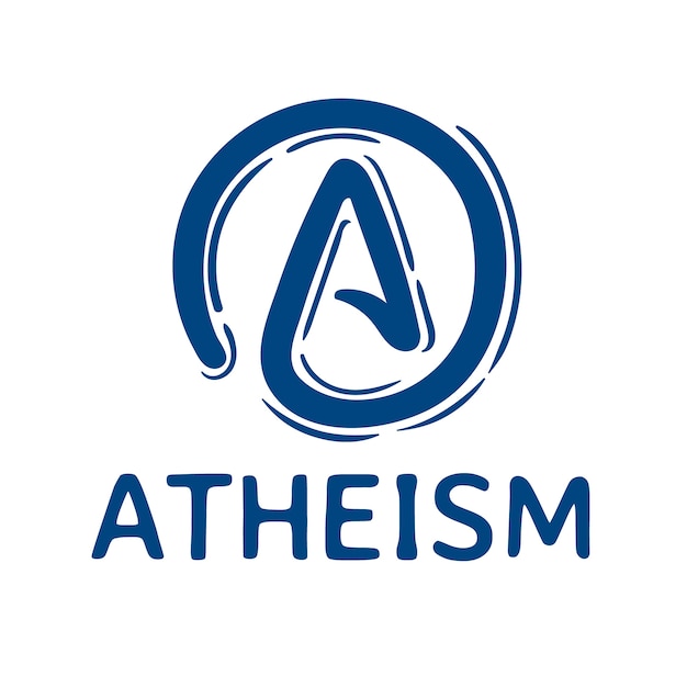 Ручной обращается плоский дизайн логотипа атеизма