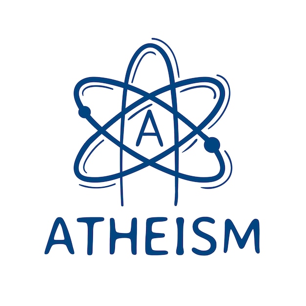 Ручной обращается плоский дизайн логотипа атеизма