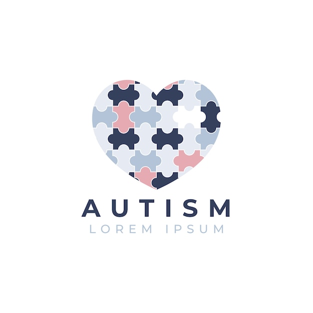 Vettore gratuito logo di autismo design piatto disegnato a mano