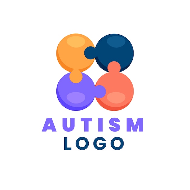 Logo di autismo design piatto disegnato a mano