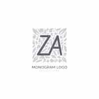 Free vector hand drawn flat design az or za logo template