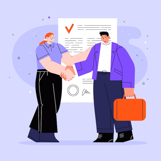 Hand drawn flat design b2b illustration