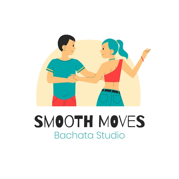 Logo bachata design piatto disegnato a mano