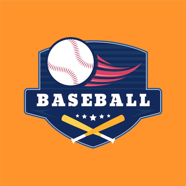 Vettore gratuito logo da baseball dal design piatto disegnato a mano