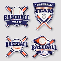 Hand drawn flat design baseball logo