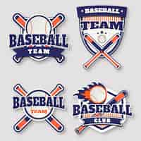 Free vector hand drawn flat design baseball logo