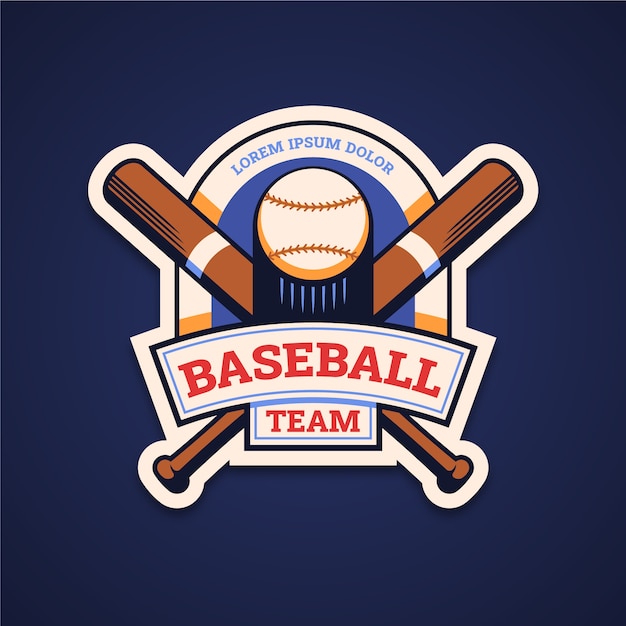 Vettore gratuito logo da baseball dal design piatto disegnato a mano