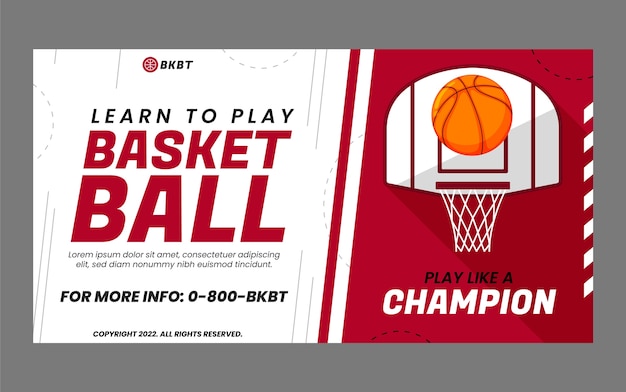 Vettore gratuito post di facebook di basket design piatto disegnato a mano