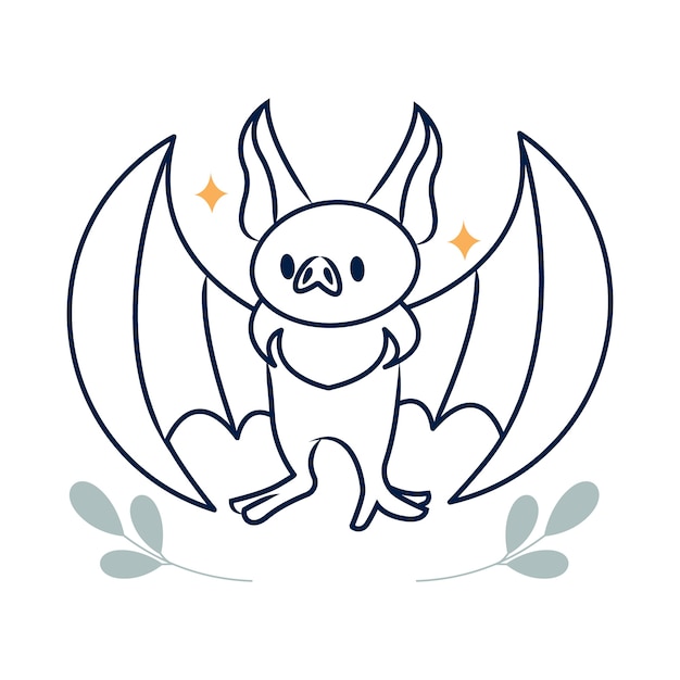 Free Vector hand drawn flat design bat outline