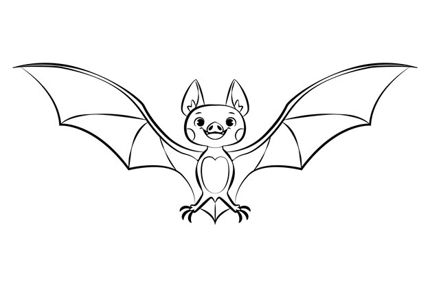 手描きフラットデザインバットアウトライン