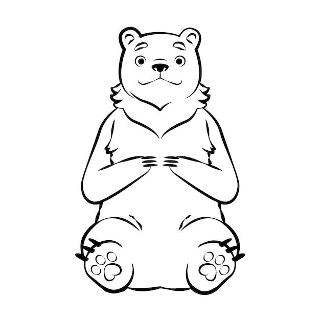 Free vector hand drawn flat design bear outline