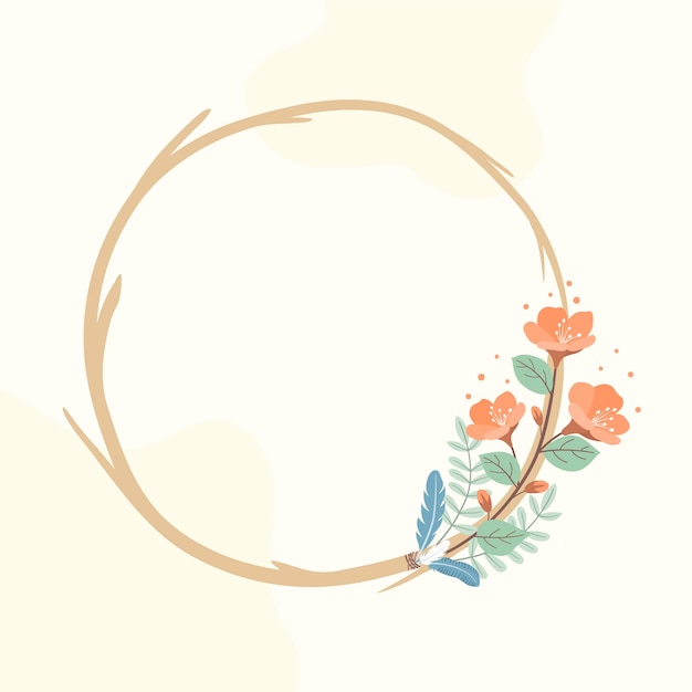 Free vector hand drawn flat design boho frame design