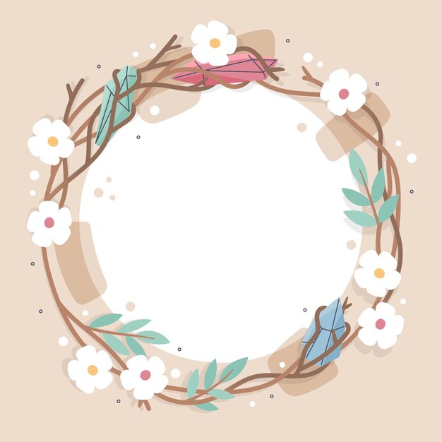 Hand drawn flat design boho frame