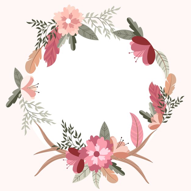 Hand drawn flat design boho frame