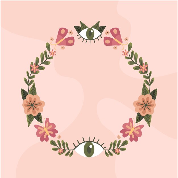 Hand drawn flat design boho frame