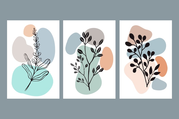 Free vector hand drawn flat design boho wall art