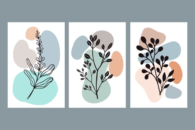 Hand drawn flat design boho wall art