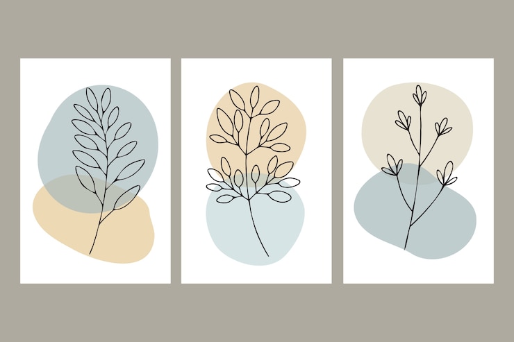 Free Vector hand drawn flat design boho wall art