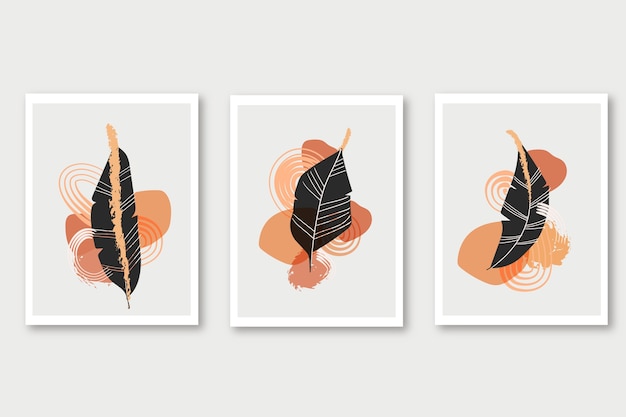 Hand drawn flat design boho wall art