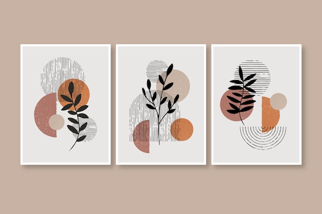 Hand drawn flat design boho wall art